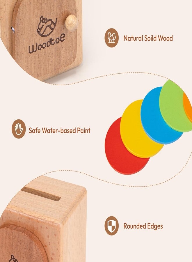 Woodtoe Montessori Coin Box for Toddlers, Montessori Toys for 1 2 3 Year Old, Fine Motor Skills Toys, Wooden Sensory Toy, Object Permanence Educational Toy, 1st One First Birthday Gift for Boys Girls - Image 5